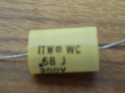 New 50PCS itw 200V .68UF axial mylar capacitor 