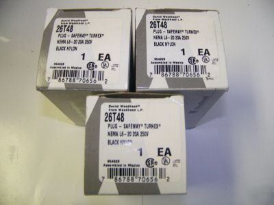 New lot woodhead hubbell 26T48 plug 20 amp 250V 