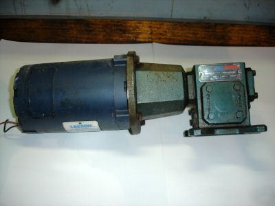 Elec motor 90VDC w transmission gear 60 ratio 1/4 hp 