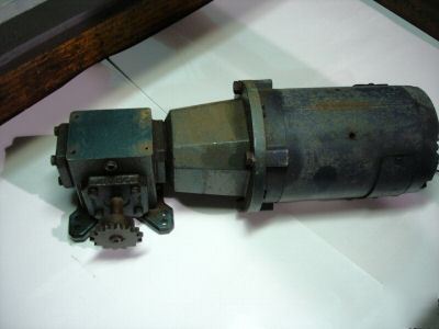 Elec motor 90VDC w transmission gear 60 ratio 1/4 hp 