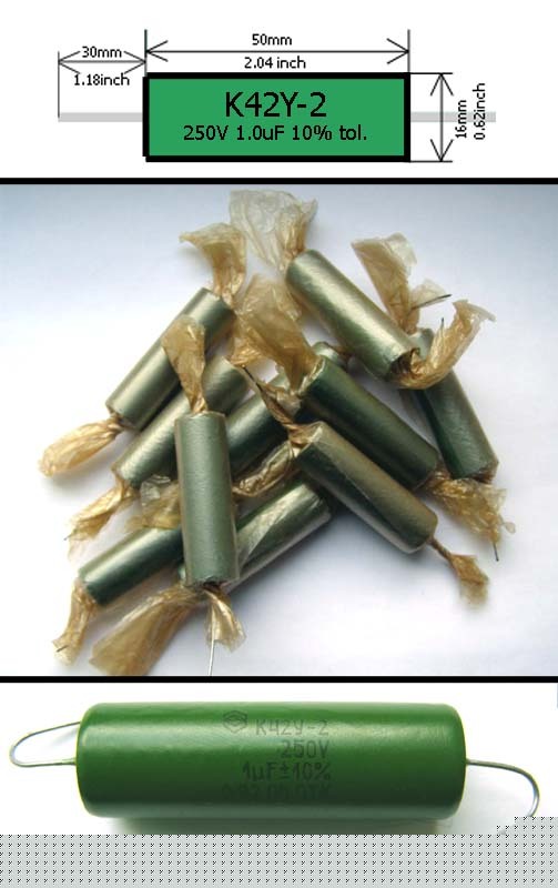 8 x 1.0UF 250V pio K42Y-2 capacitors 1.0 uf 250 v