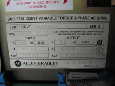 Ab allen bradley ac drive 1336-B010-ejd-FA2-L3 10 hp
