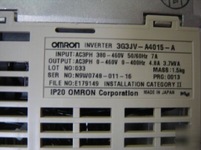 Omron 3G3JV-A4015-a ac driver 4.8A 3PHASE