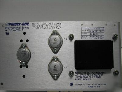 Power one triple open frame power supply 5 +12 -12 nos