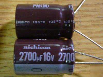 100 nichicon 16V 2700UF mini low esr radial capacitors