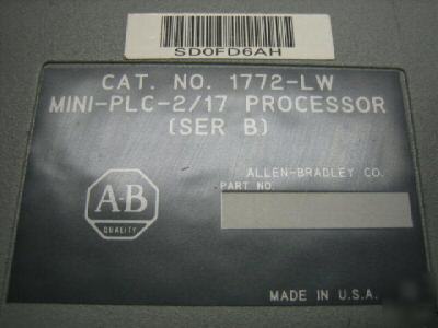 Ab allen bradley 1772-lw plc-2/17 mini processor 1772LW