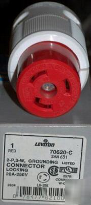 Leviton locking connector 631 70620-c 63170620C - red