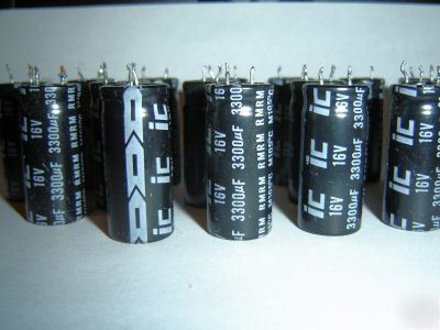 Lot of 16 electrolytic capacitors 3,300UF 16VDC 105C
