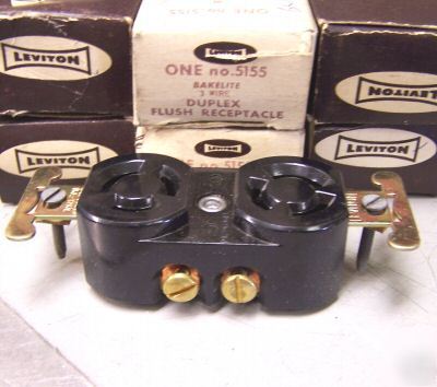 New lot of 6 leviton 5155 duplex flush receptacle 10 a 