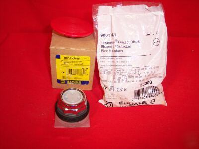 Square d 9001KR9R & 9001KA1 mushroom button/contact blk