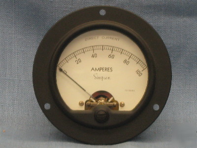 Simpson 0-100 dc amp meter 00120 0120 25 01B6607