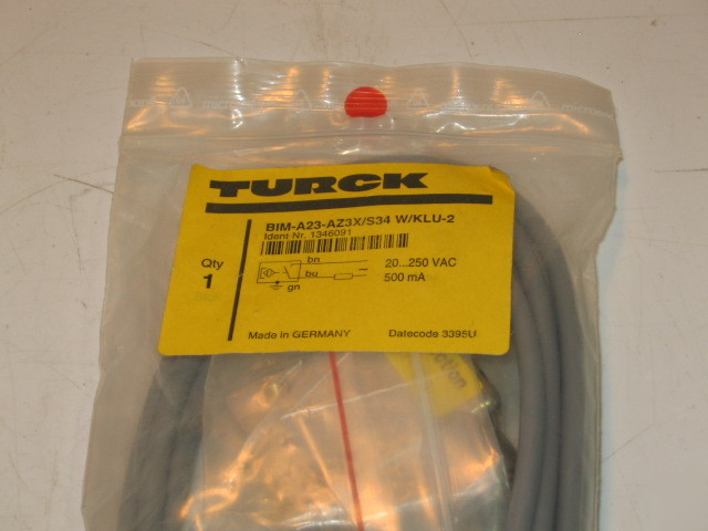 Turck inductive prox sensor bim-A23-AZ3X/S34 w/klu-2