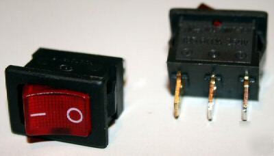 10 * red led on/off rocker switch 250V
