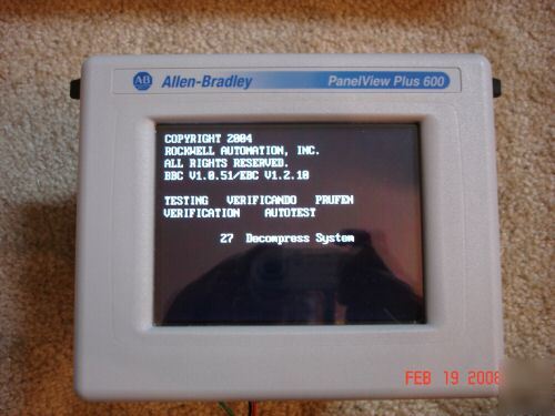Allen bradley 2711P-T6C20D, color touch panelview plus