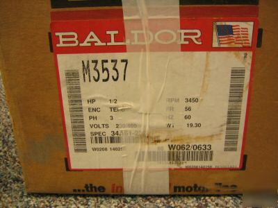 New baldor 3 phase motor M3537 brand in box. 
