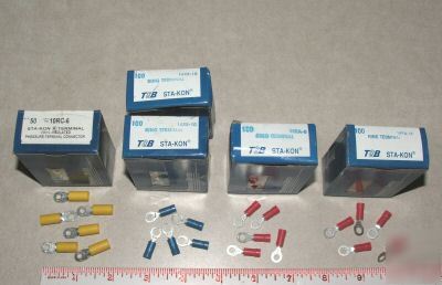 New mix of t&b stakon ring terminal insulated 4 part#s 