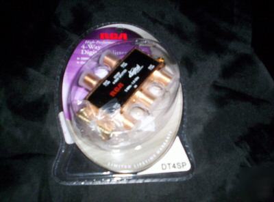 Rca 4-way 75 ohm coax signal splitter fast free ship