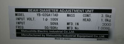 Matsushita beam diameter adjustment unit m# yb-02GA1TAD
