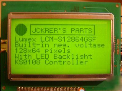 1X lumex lcm-S12864GSF graphic lcd,128X64 , green b/l
