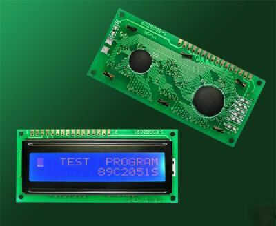 Blue 16X2 lcd display microcontroller for basic stamp