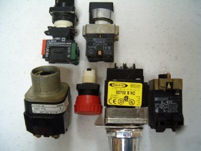 Lot of 6 push button selector switch rees ab square d +