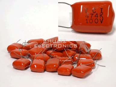 New .47 uf @ 100V film capacitors. 25 pack. 