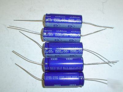 New 50 pcs nichicon axial tvx 50V 1500UF capacitors 