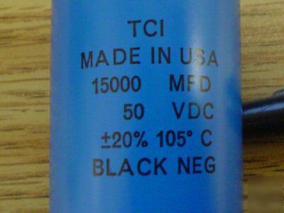 25 tci 50V 15,000UF 105C snap-in capacitors 