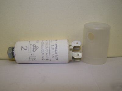 Motor run capacitor 2UF 400/450 volts with plastic cap