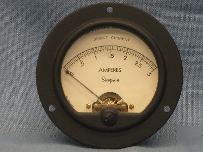 Simpson 0-3 dc amp meter 00040 0040 25 55F1057
