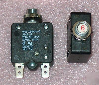 P&b push button circuit breaker 6 amp 250VAC 50VDC