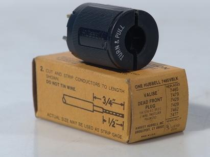 Hubbell 7465VBLK valise dead front plug lot of 3