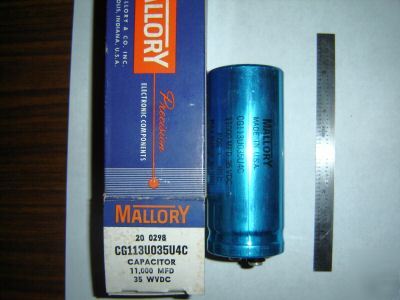 Lot of 6 electrolytic capacitor mallory 11,000UF 35 vdc