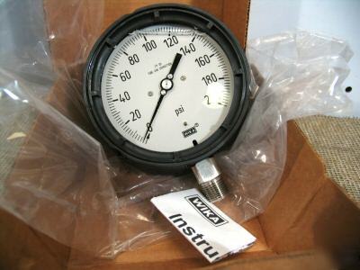 4.5â€ dia. glycerine filled process gauge 0-200 psi ss