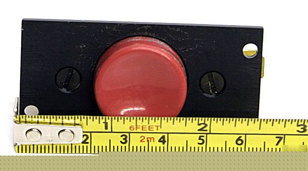 Unimax red push button switch on black mount model 8821