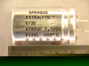 24 sprague 673D 4700UF 7.5V electrolytic capacitors