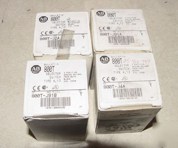 New 4PC allen bradley 800T selector switch assortment 