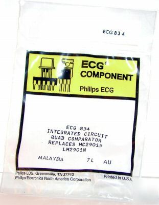 New ECG834 NTE834 MC2901P LM2901N quad comparator 