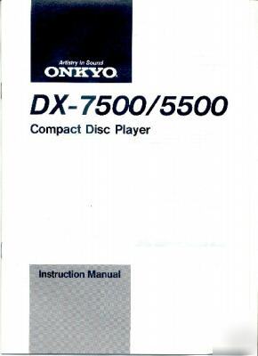Onkyo owners manual dx-7500 DX5500 cd player