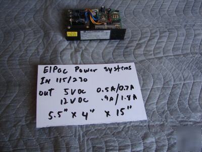 Cnc power supply elpac regulated 5 v 0.5 amps, &12 v