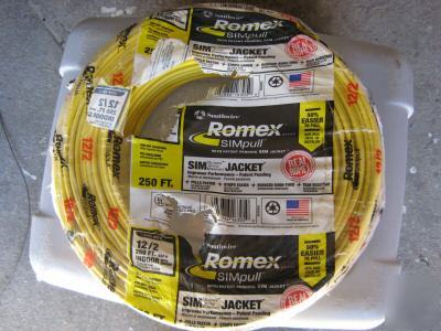 New 1000 feet 12/2 romex with ground nm-b yellow jacket 