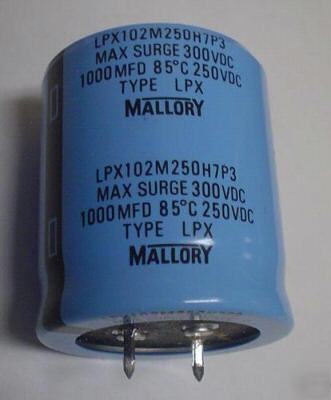 200PCS mallory 250V 1000UF snap in capacitors 