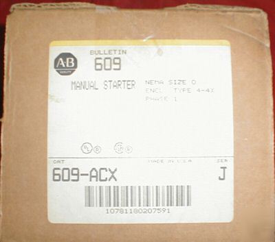 New allen bradley 609-acx size 0 starter nema 4X encl. 