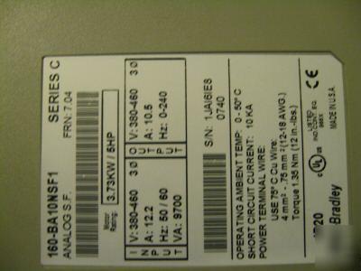 Allen-bradley 160SSC variable speed drive 