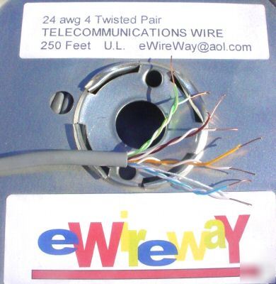 New 250 ft telephone phone wire cable nice gray 4 pair