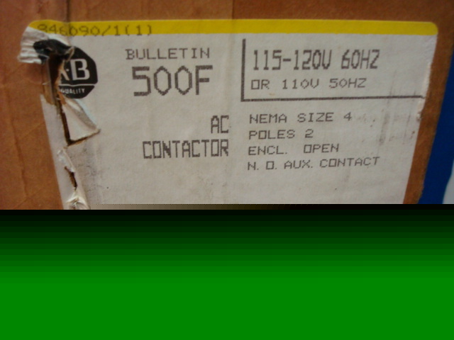 Allen bradley bulletin 500F ac contactor 2 pole nema 4 