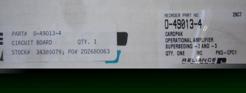 Reliance cardpak operational amplifier 0-49013-4 nos