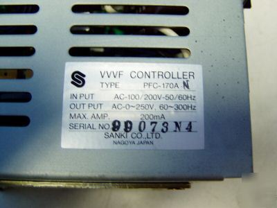 Sanki vvvf power supply m/n: pfc-170A - used