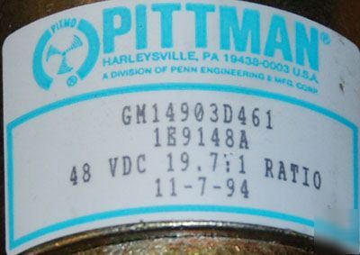 New __ 5 pittman motors __ 48 vdc 19.7:1 ratio