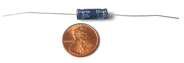 Non polar axial electrolytic capacitors 1UF 100V (25)